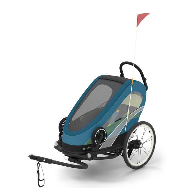Cybex Zeno Bike Mid Turquoise Sporta ratiņi Skriešanai Slēpošanai - Velo piekabe 4in1