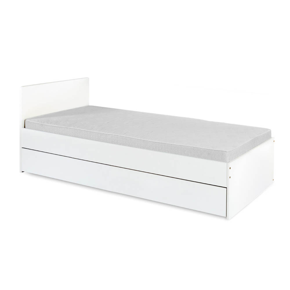 Jauniešu gulta ar veļas kasti Klups DALIA WHITE-GREY 200×90