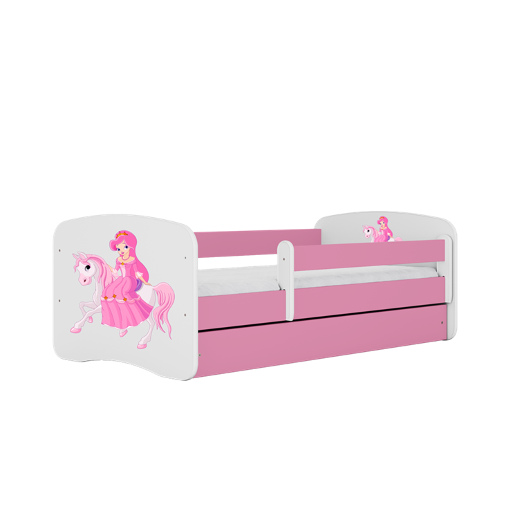 Bērnu gulta Pink Princess on Horse bez izvelkamās atvilktnes ar matraci 160x80