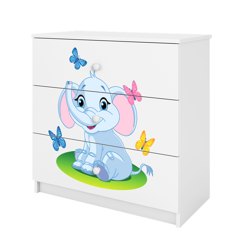 Komoda babydreams biała słonik