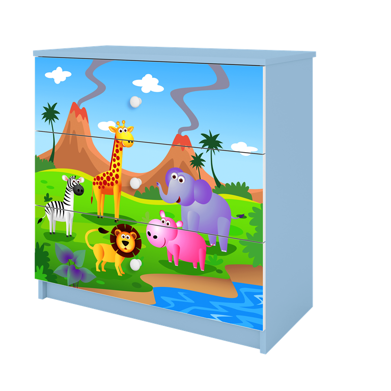 Komoda babydreams niebieska safari