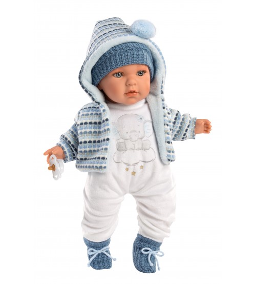 Lelle puika Enzo 42 cm, raud, runā, ar mānekli, mīkstais ķermenis Spānija LL42405