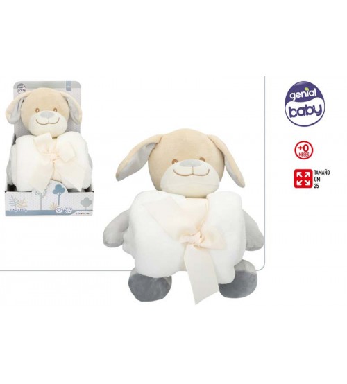 Mīksta rotaļlieta Suns 25 cm + pleds 0+ CB34018