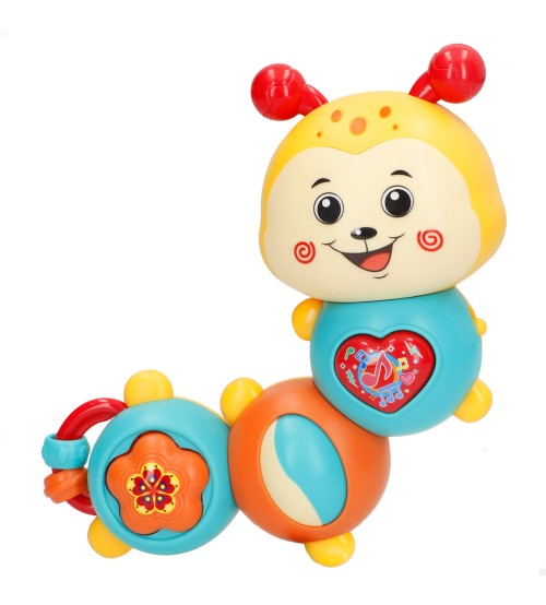 Muzikāla attīstoša rotaļlieta Kāpurs ar gaismu un skaņu 14 cm no 12 mēn. CB39021