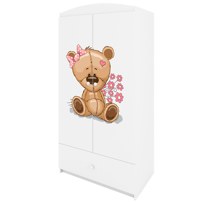 Szafa babydreams biała miś kwiatki