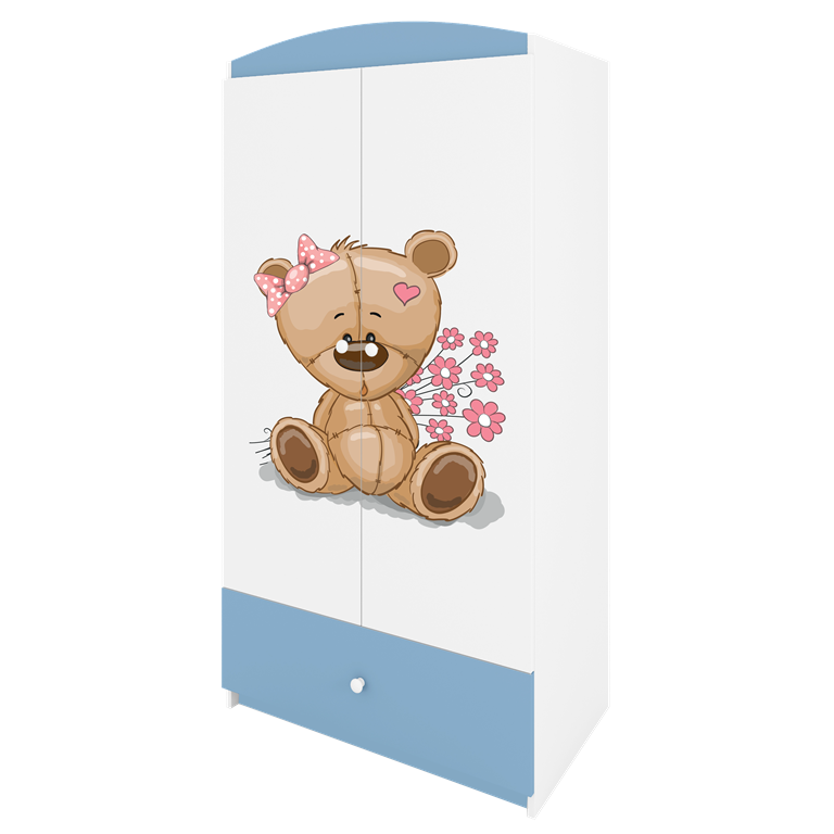 Szafa babydreams niebieska miś kwiatki