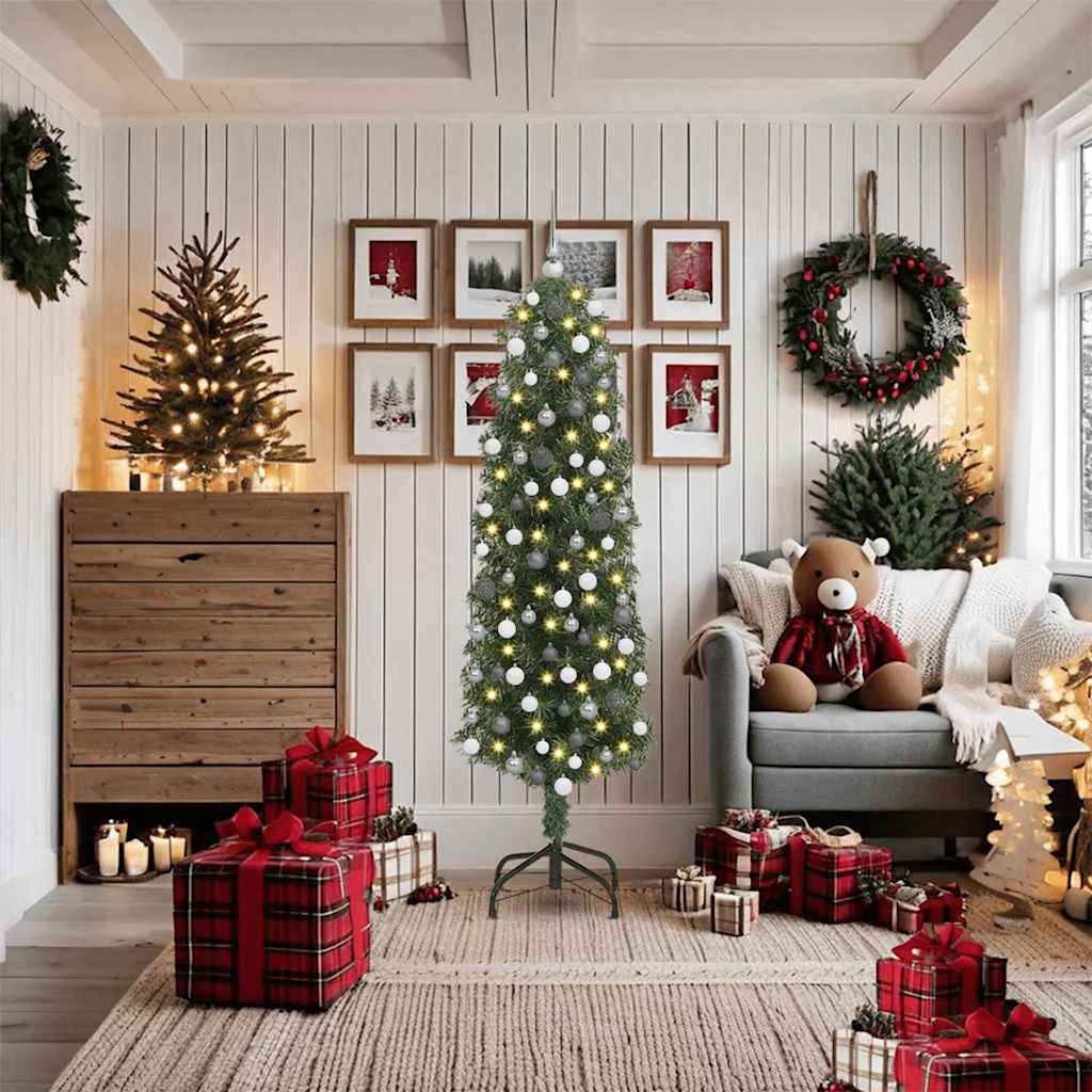 Tievā Ziemassvētku Egle Zaļa 48 X 48 X 180 Cm Vidaxl