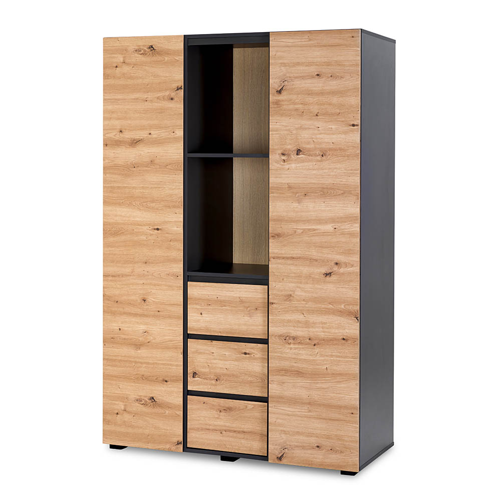 Trīsdurvju skapis Klups DALIA ANTHRACITE-OAK