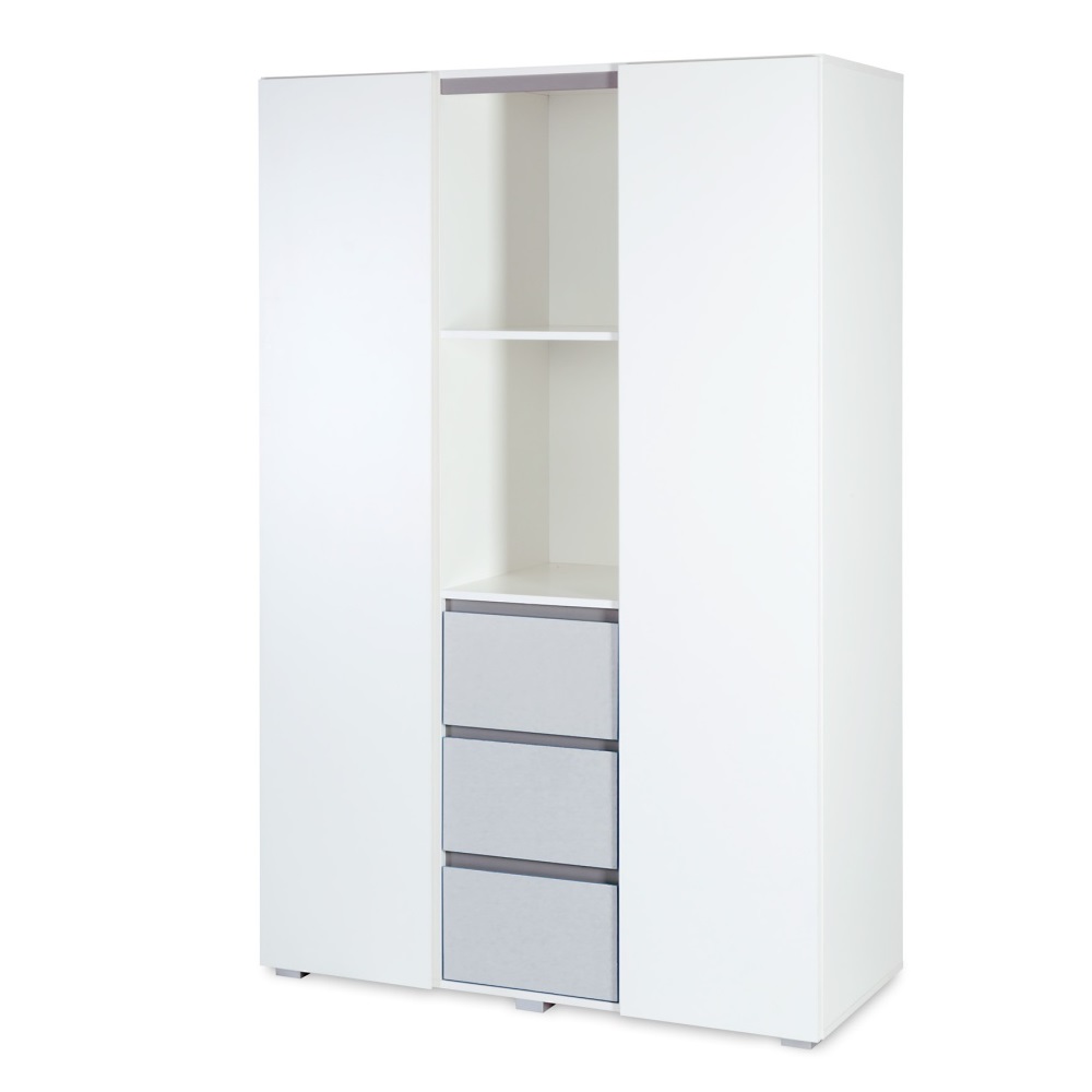 Trīsdurvju skapis Klups DALIA WHITE-GREY