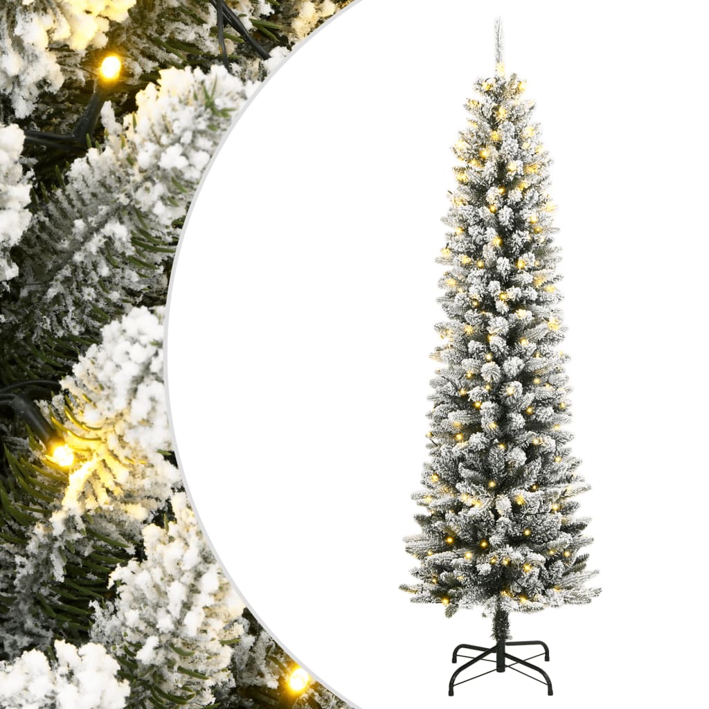 vidaXL mākslīgā Ziemassvētku egle ar sniegu, 120 cm, 150 LED