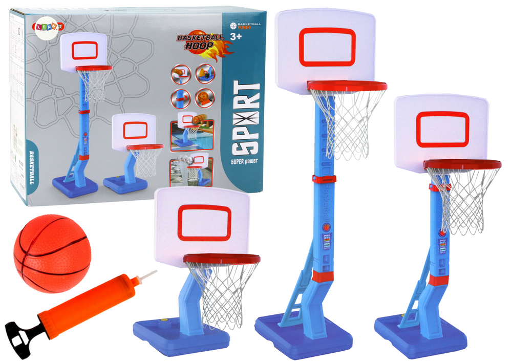 Basketball Basket Adjustable Ball Pump 138cm Blue