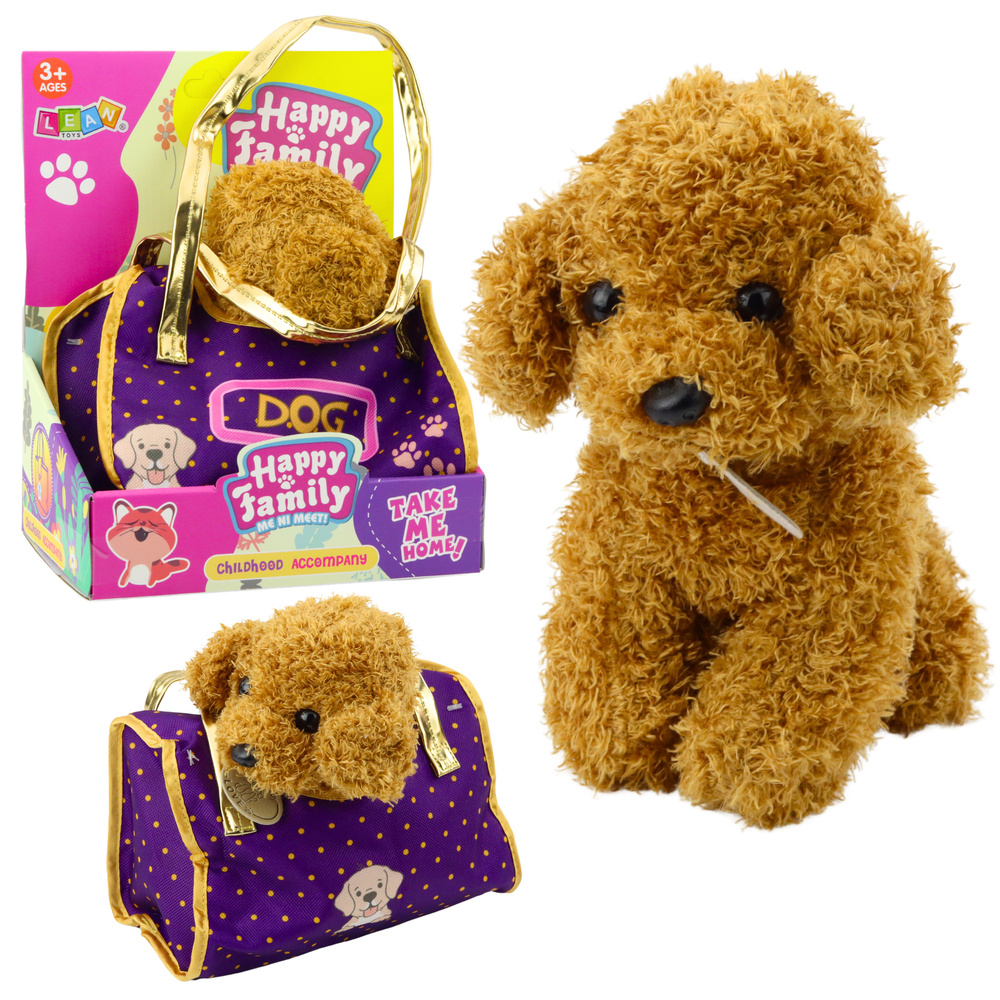 Dog in a Bag Plush Mascot Cuddly Toy Light Brown