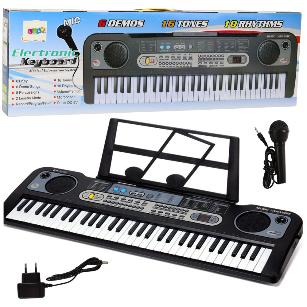 Electric Keyboard Microphone Music Stand Recording Playback