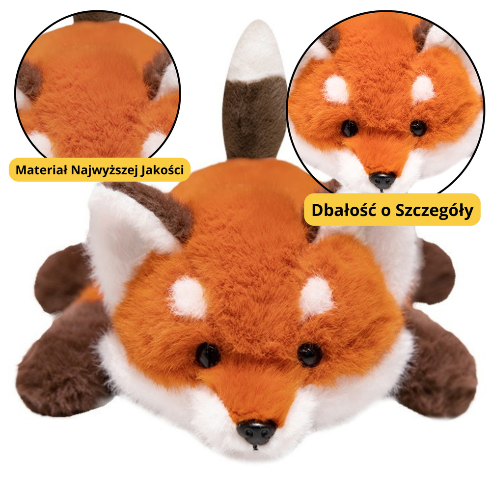 Plush Fox Cuddly Toy With Weighted Paws 30cm