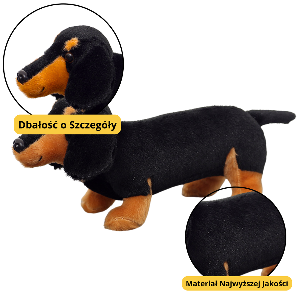 Plush Mascot Cuddly Toy Dog Dachshund Black 25cm