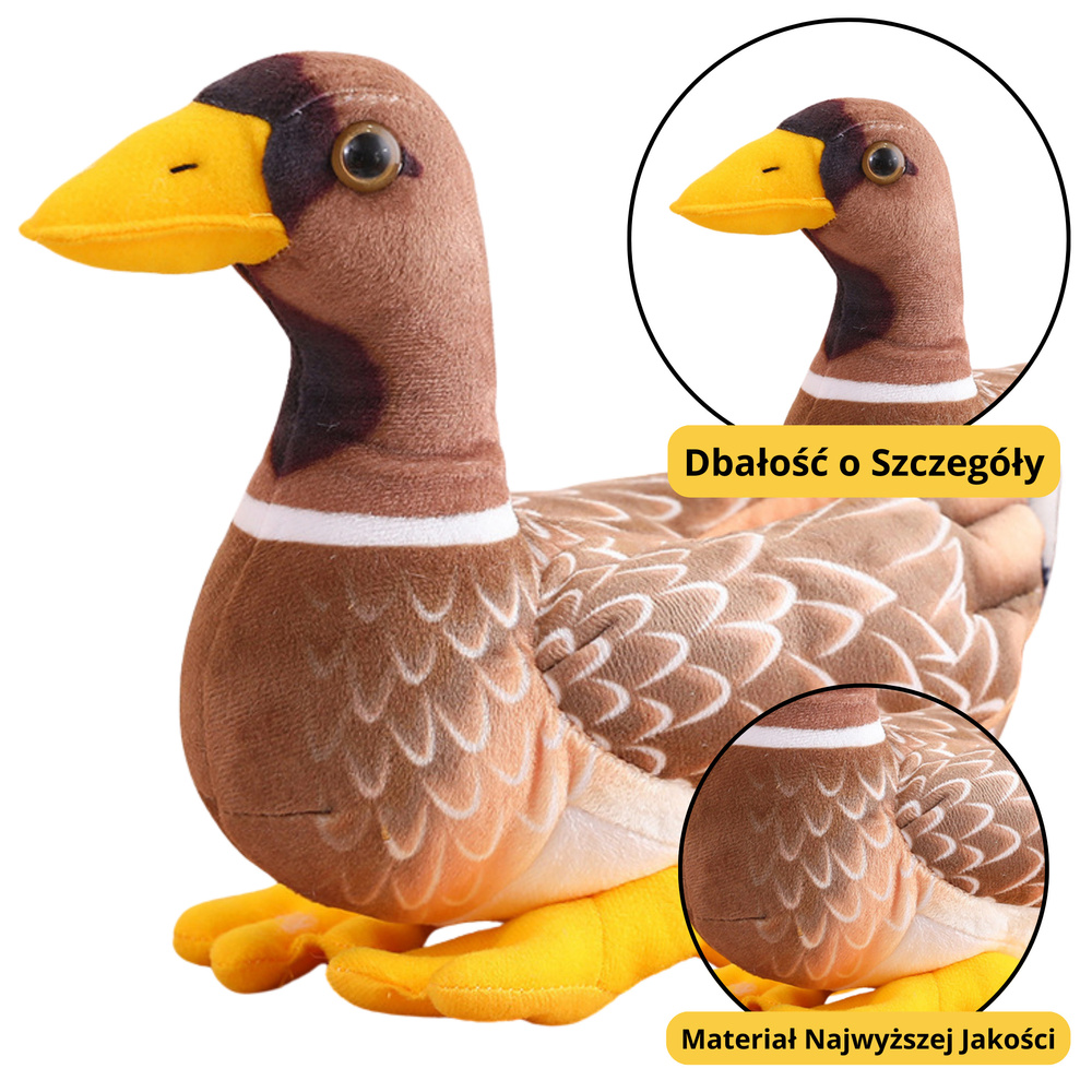 Plush Mascot Cuddly Toy Duck Brown Yellow 28cm