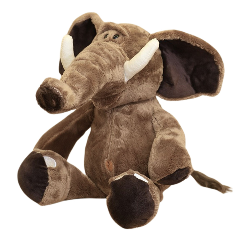 Plush Mascot Cuddly Toy Elephant With Big Ears Brown 22cm