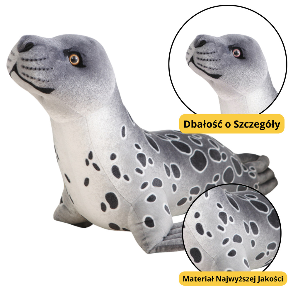 Plush Mascot Cuddly Toy Seal Gray 37cm