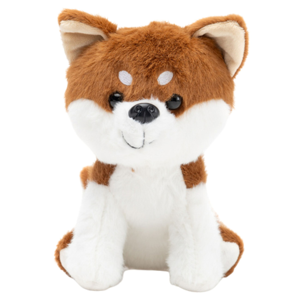 Plush Mascot Cuddly Toy Small Dog Shiba Inu White Brown 20cm