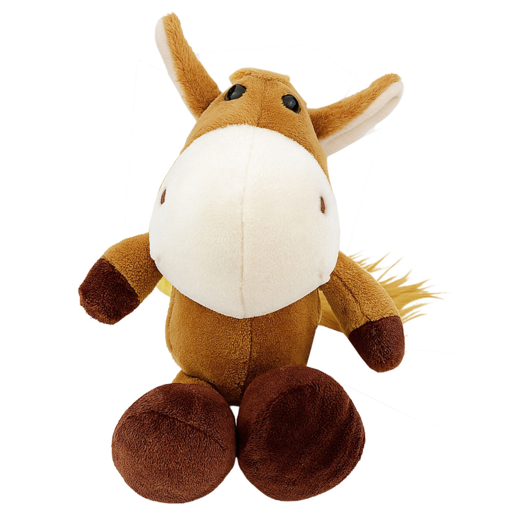 Plush Toy Horse with Suction Cup Brown 23 x 12 cm