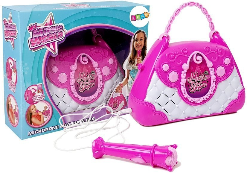 Portable Karaoke Player in a Purse Pink USB Microphone