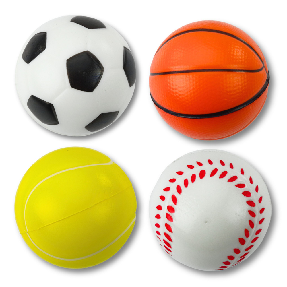 Set of Foam Sports Balls for Bouncing and Throwing 6cm 4 pcs.