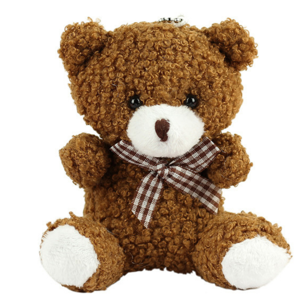 Teddy Bear Plush Keychain Pendant Decoration Brown 8cm