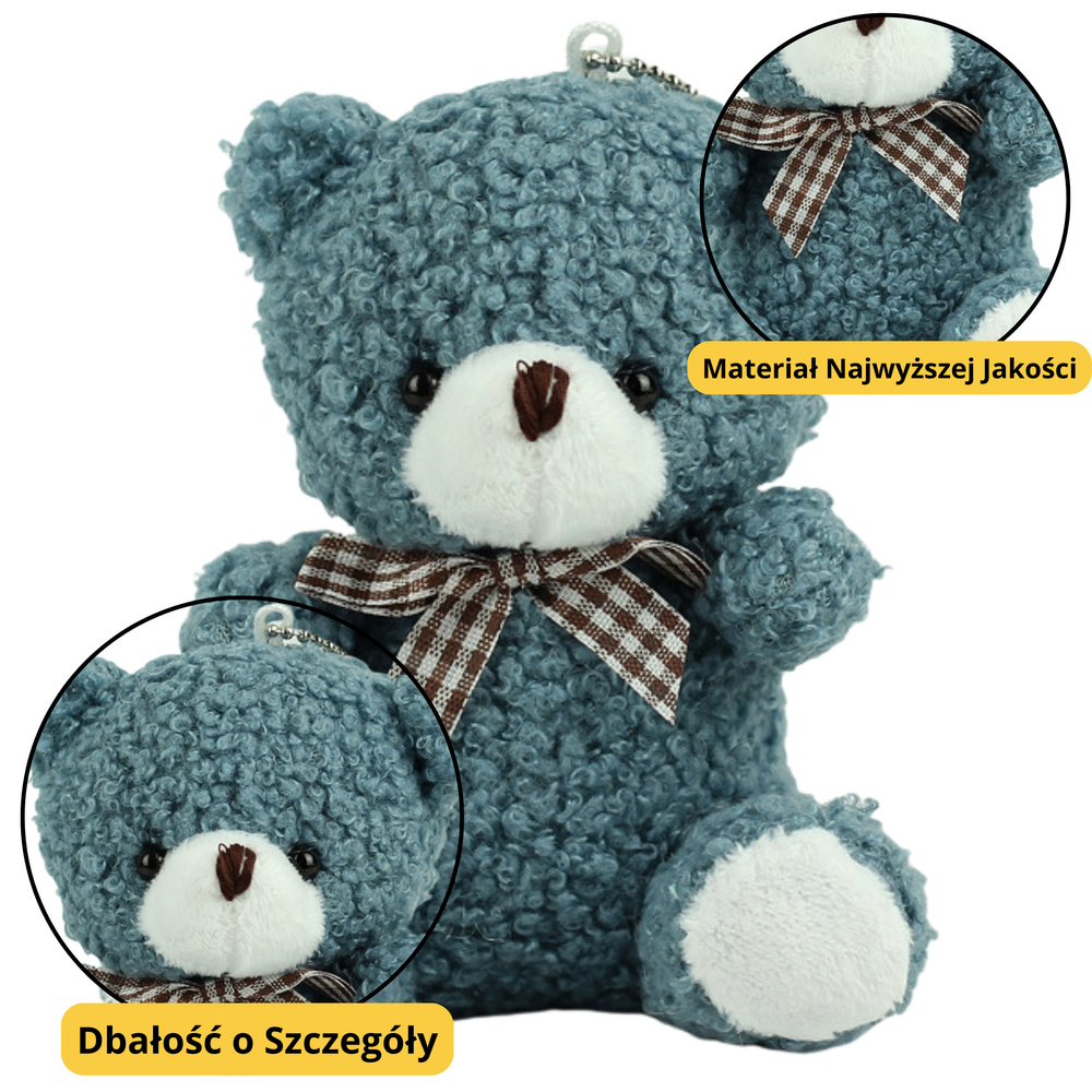 Teddy Bear Plush Keychain Pendant Decoration Navy Blue 8cm