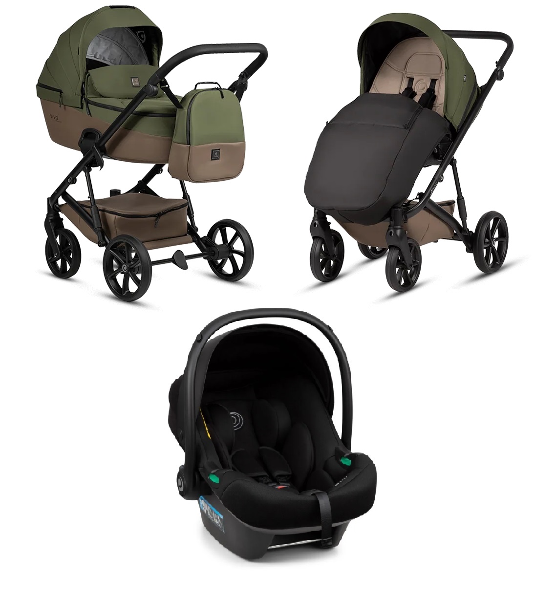 Tutis VIVA6+ ESSENTIAL Pine 050 Bērnu rati 3in1