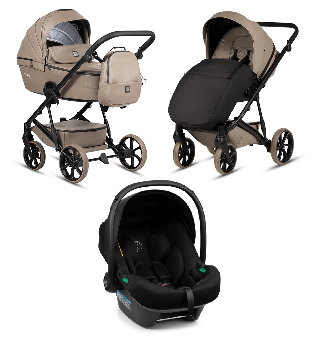 Tutis VIVA6+ LEATHER Cappuccino 149 Bērnu rati 3in1