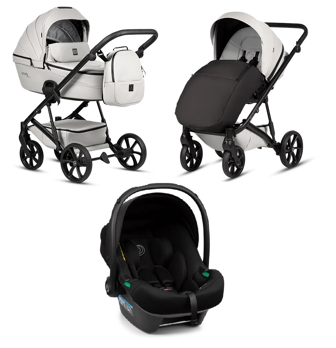 Tutis VIVA6+ LEATHER Cloud 085 Bērnu rati 3in1