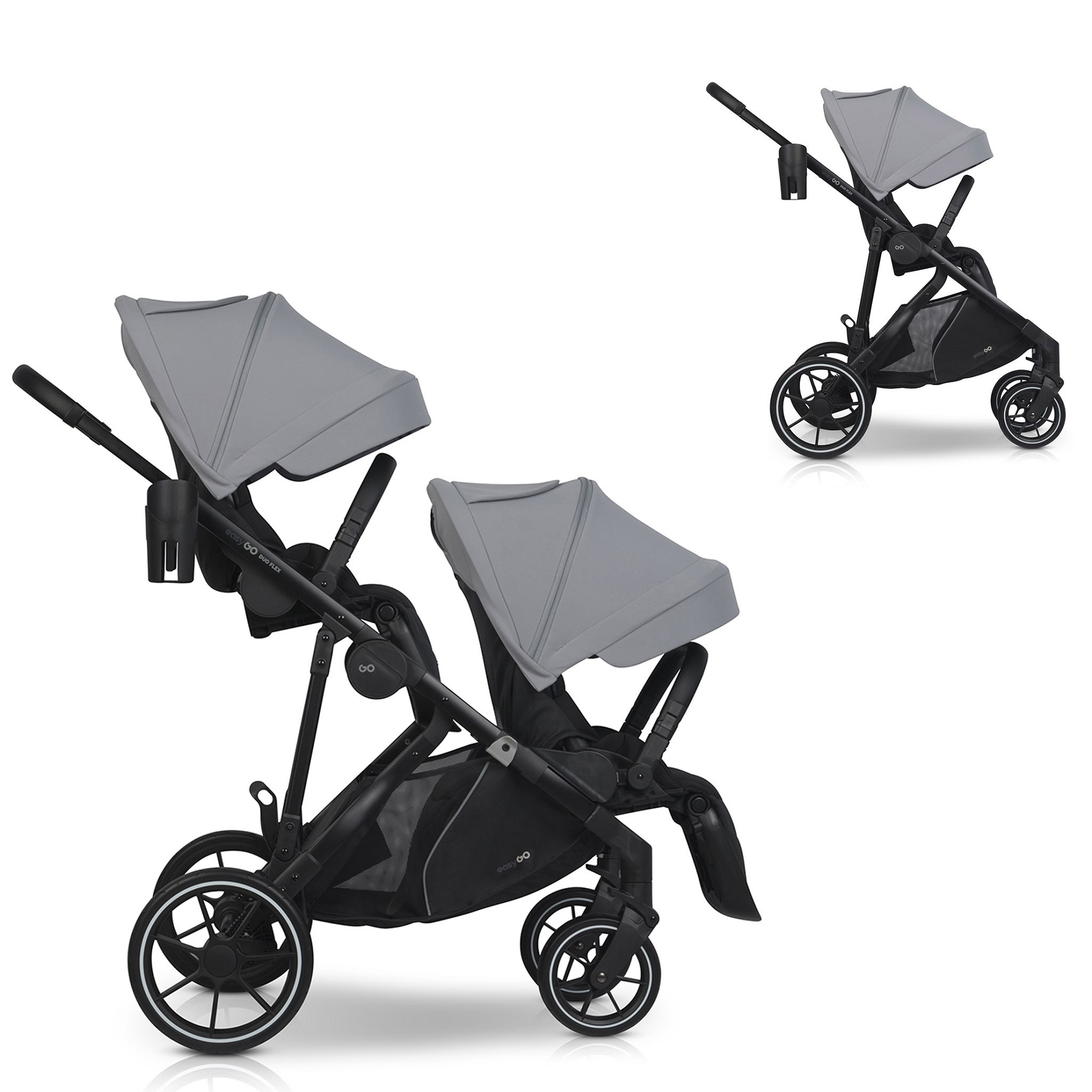 Wózek dziecięcy EasyGo Duoflex Cloudy Gray 2 siedziska