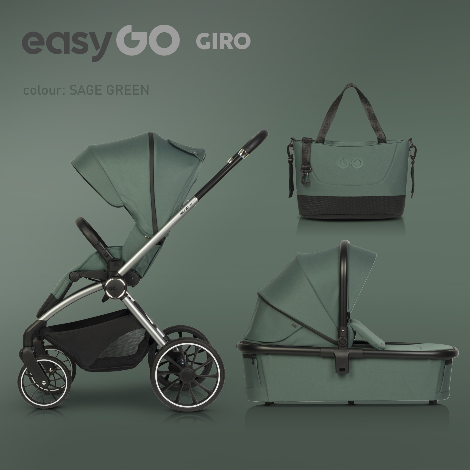 Wózek dziecięcy EasyGo Giro 2w1 Sage Green