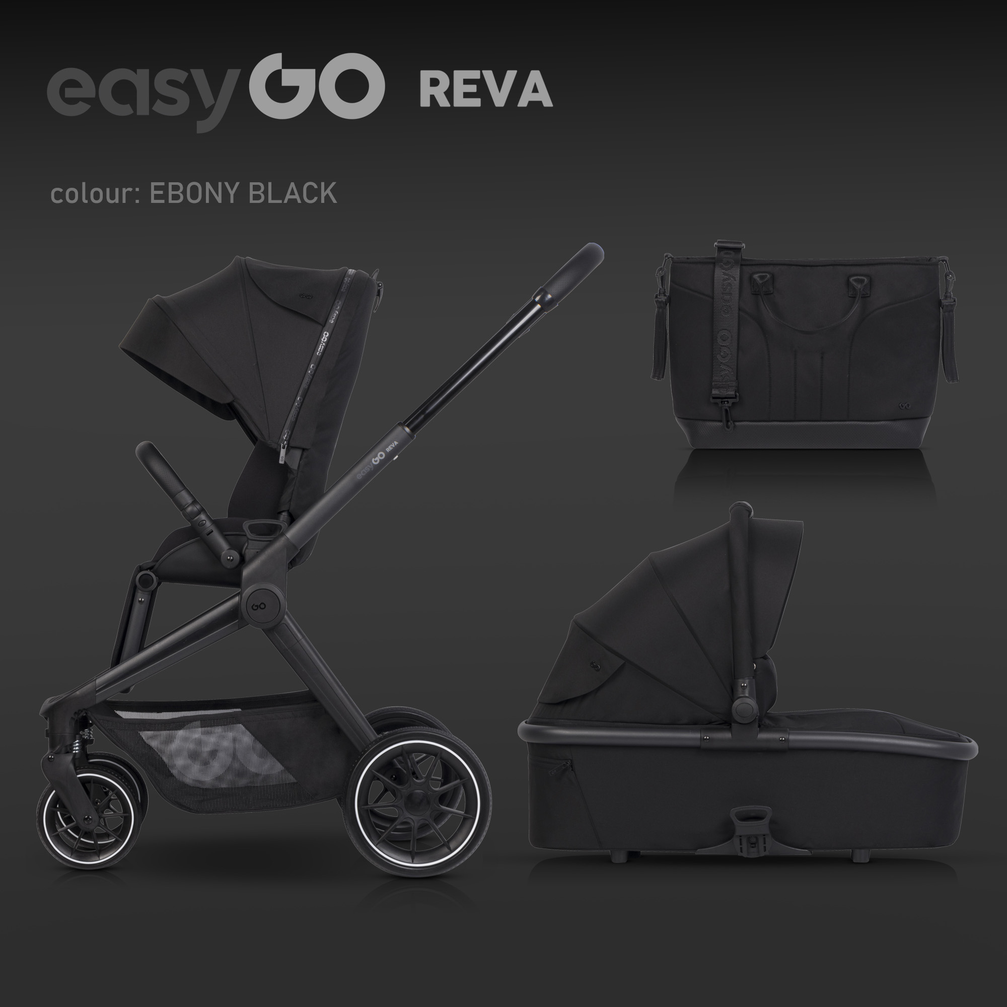 Wózek dziecięcy EasyGo Reva 2w1 Ebony Black