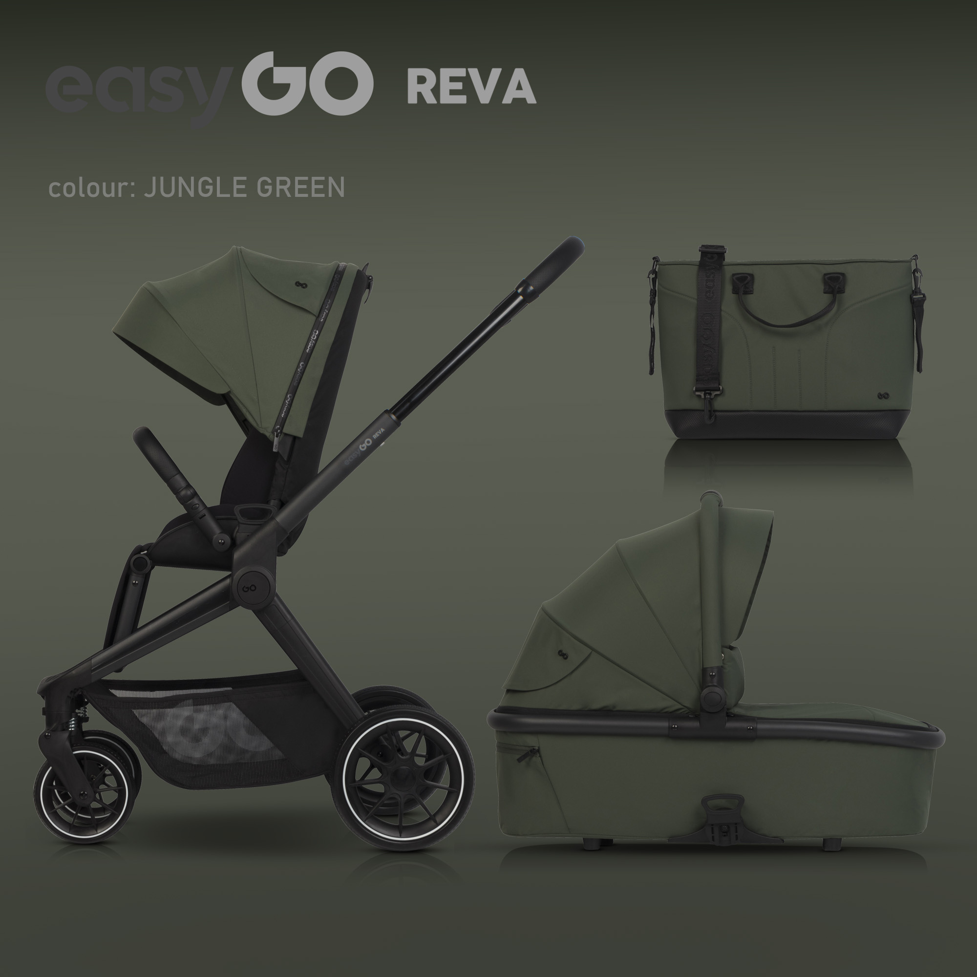 Wózek dziecięcy EasyGo Reva 2w1 Jungle Green