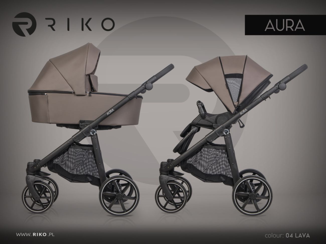 Riko Aura 04 Lava Bērnu rati 2 in 1