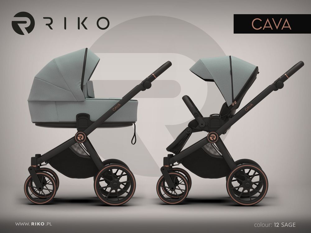 Riko Cava 12 Sage Bērnu rati 2 in 1