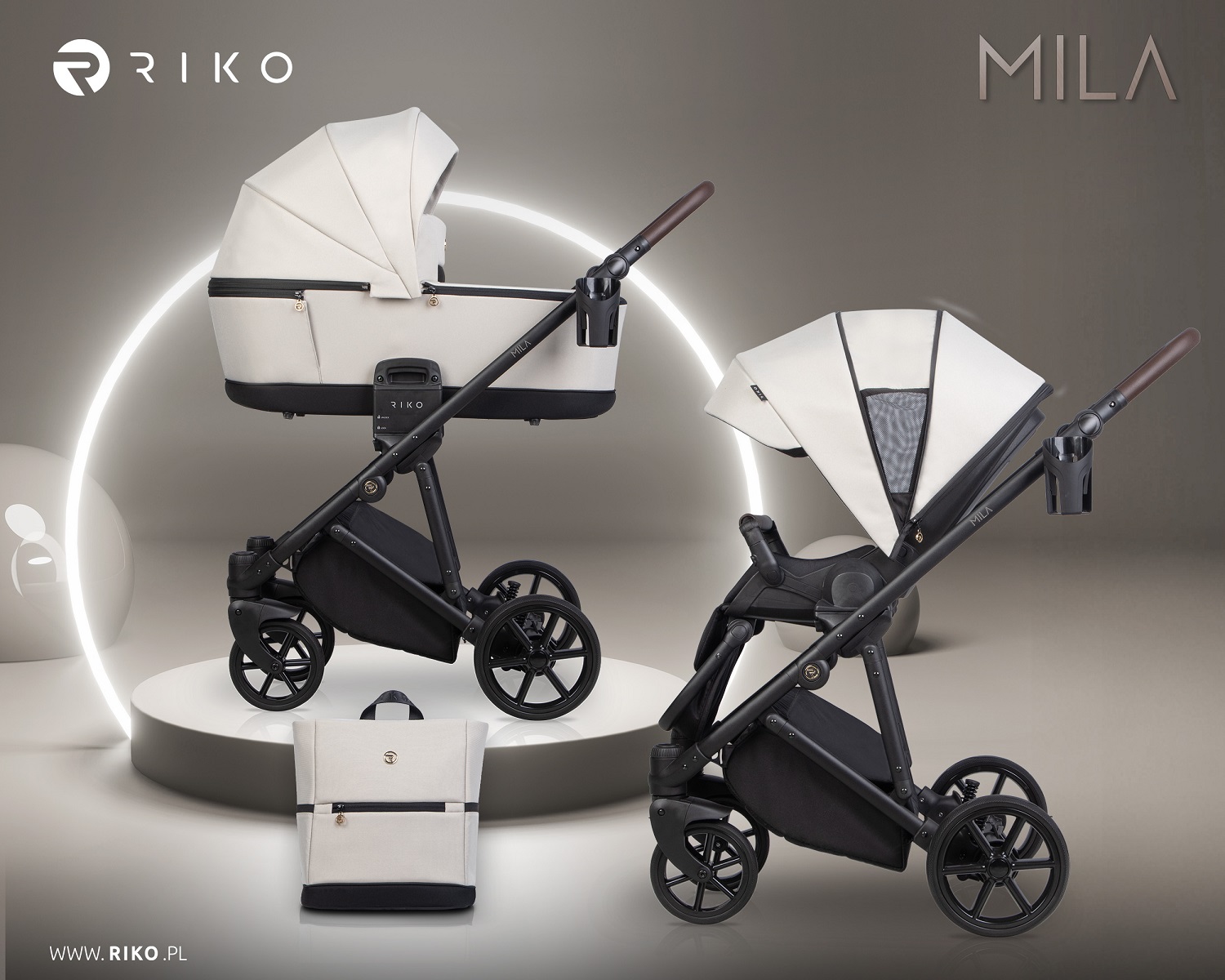 Riko Mila 02 Sand Bērnu rati 2 in 1