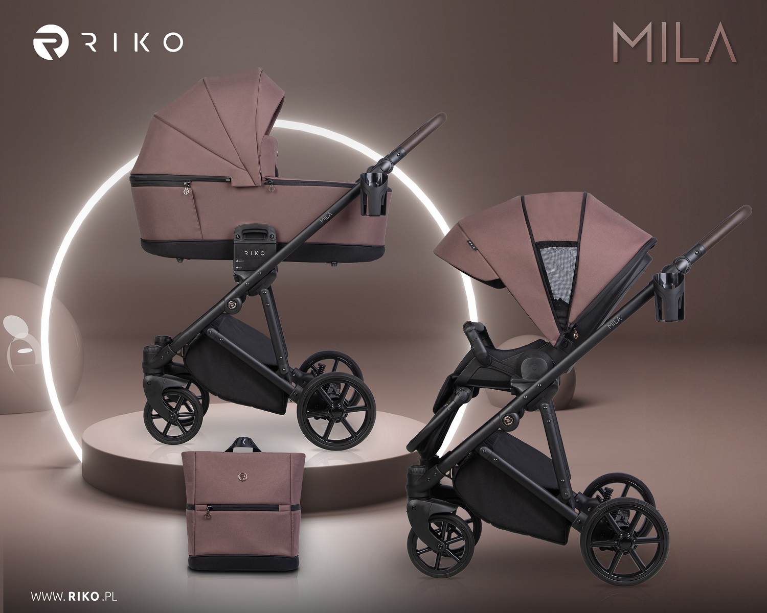 Riko Mila 03 Mousse Bērnu rati 2 in 1