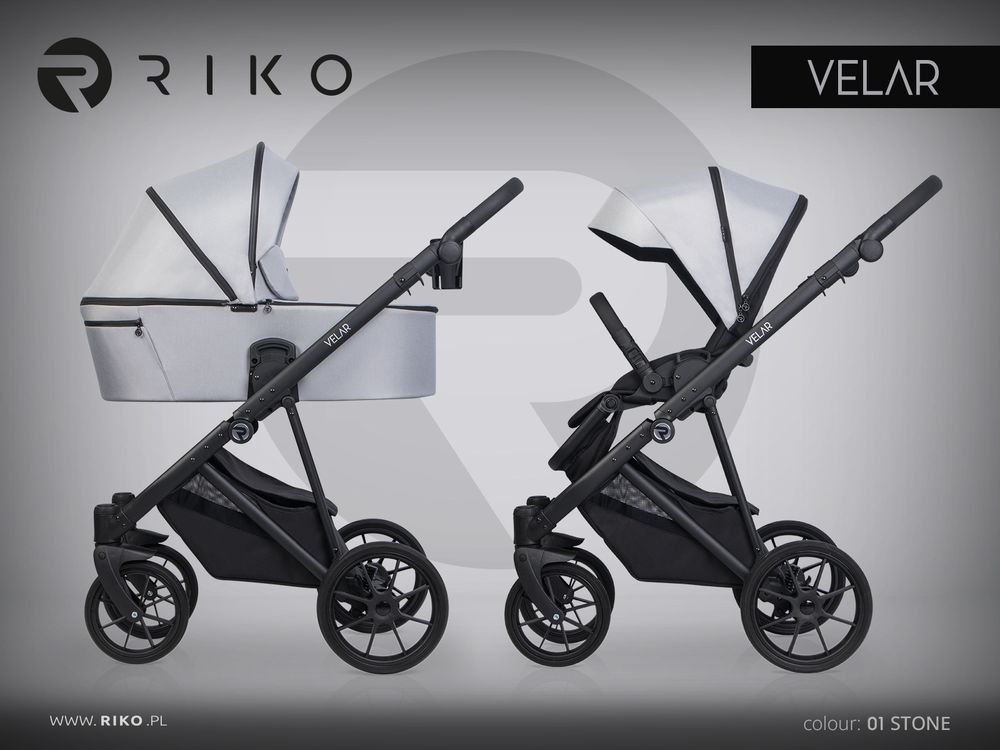 Riko Velar 01 Stone Bērnu rati 2in1
