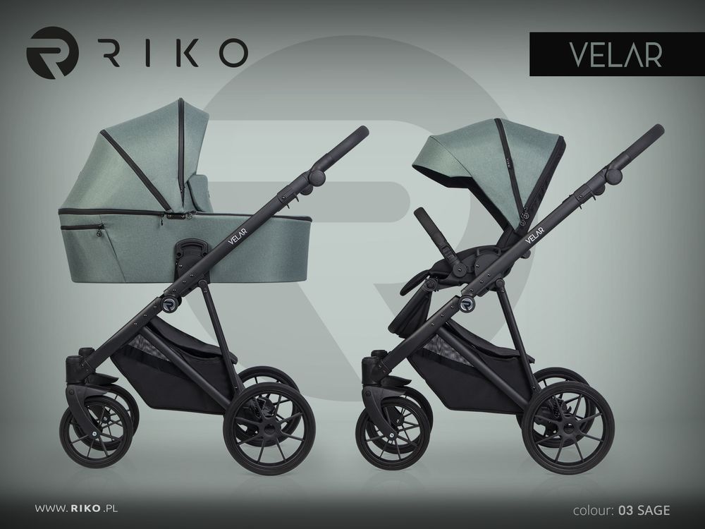 Riko Velar 03 Sage Bērnu rati 2in1