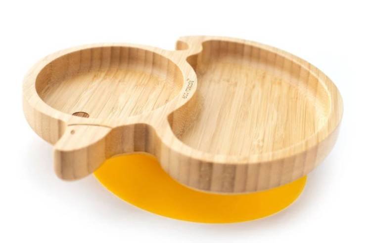Детская Бамбуковая тарелка с присоской Eco Rascals Duck orange