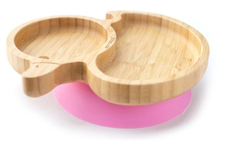 Детская Бамбуковая тарелка с присоской Eco Rascals Duck pink
