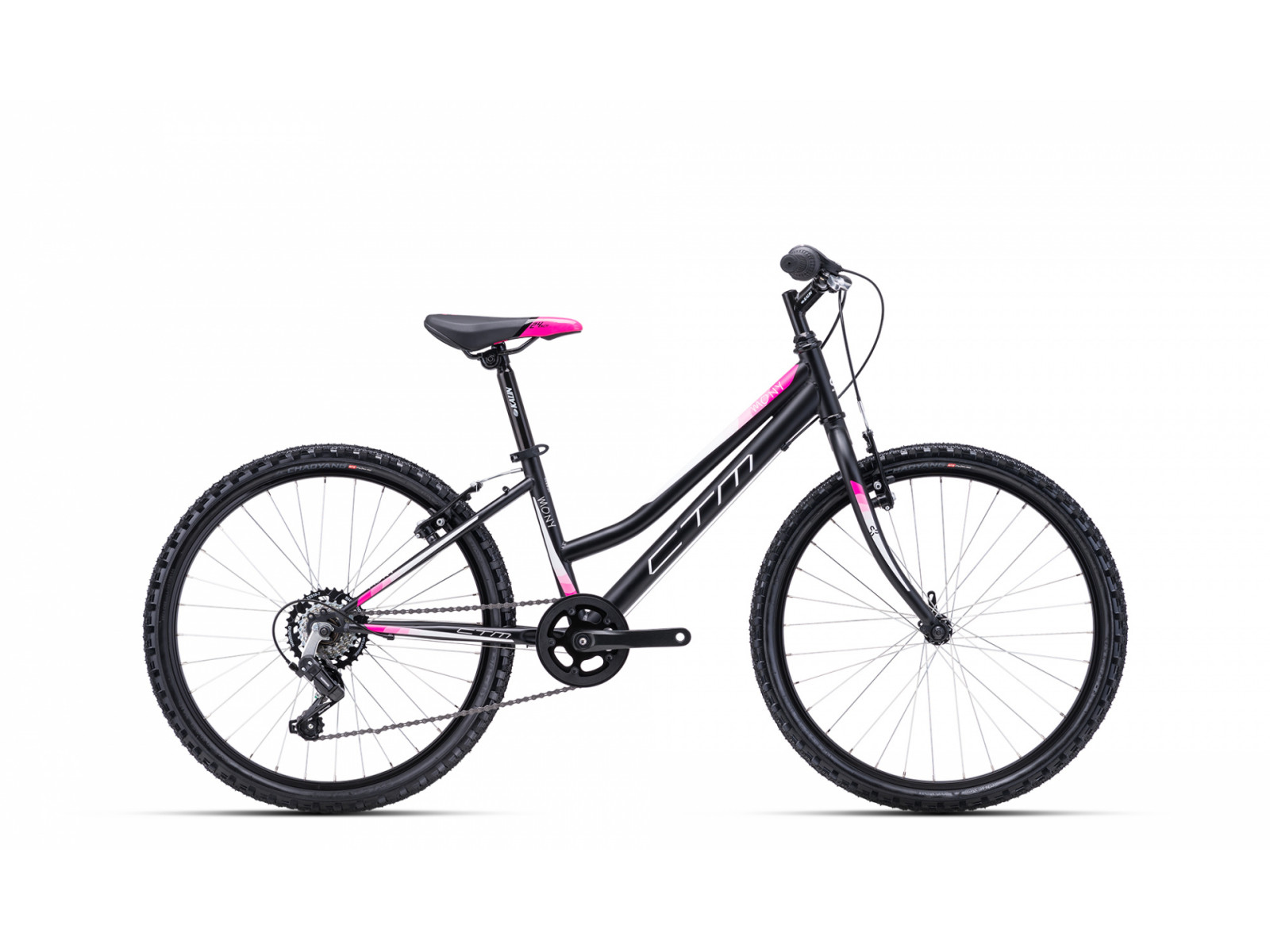 Детский двухколесный велосипед CTM Mony Matt black / pink 24 дюймa