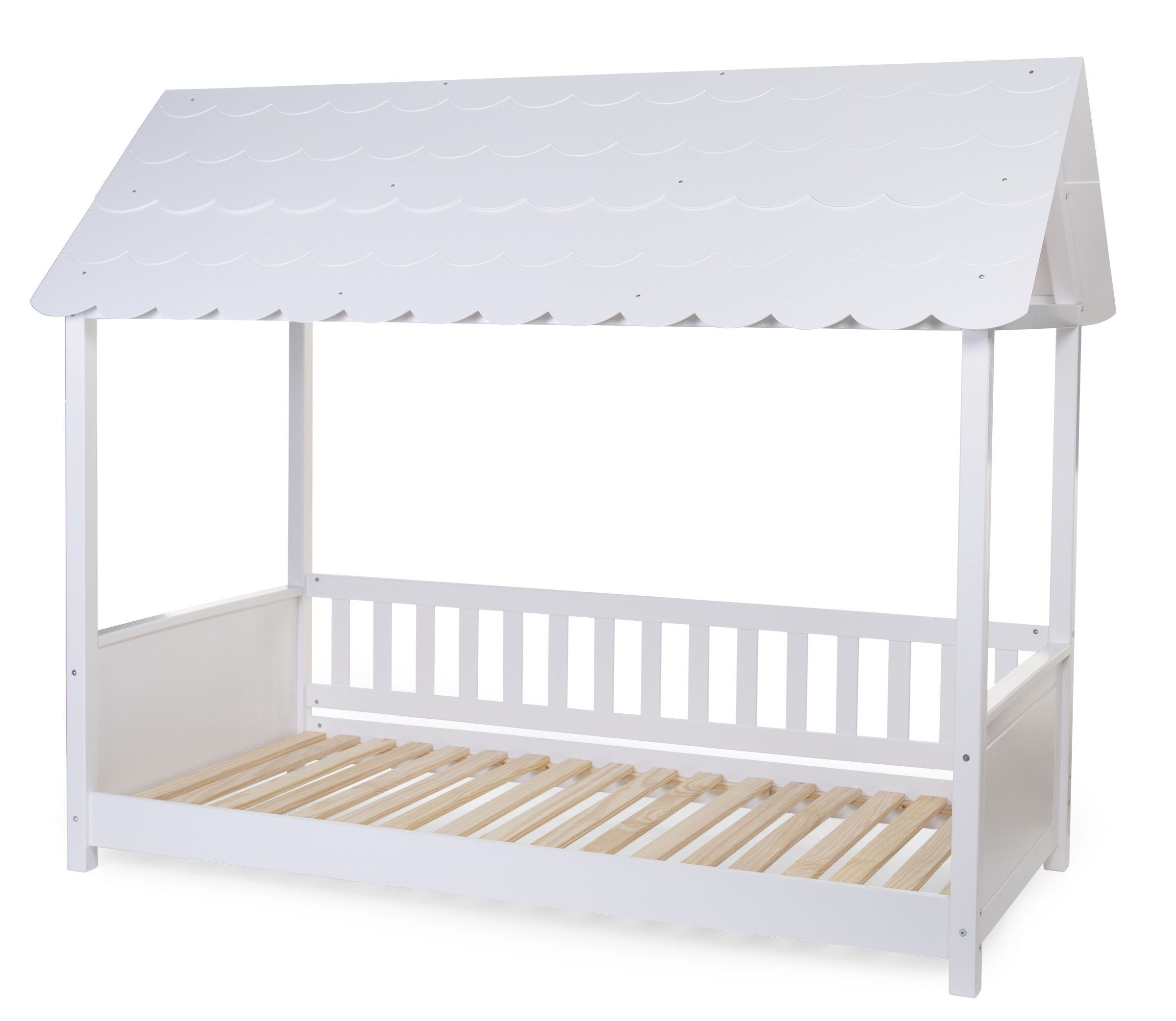 Детская кровать Дом с крышей 200x90 см Childhome Rooftop bed frame house White