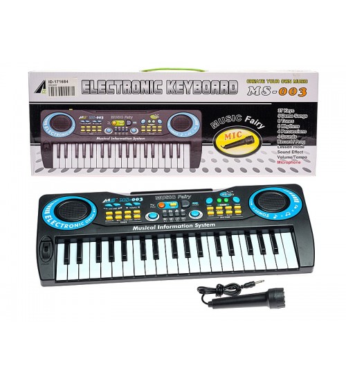 Детский синтезатор 37 мини клавиш с микрофоном 32 см