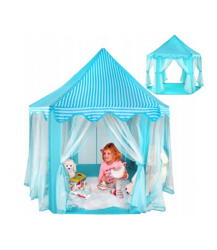 Детская палатка с занавесками, синяя