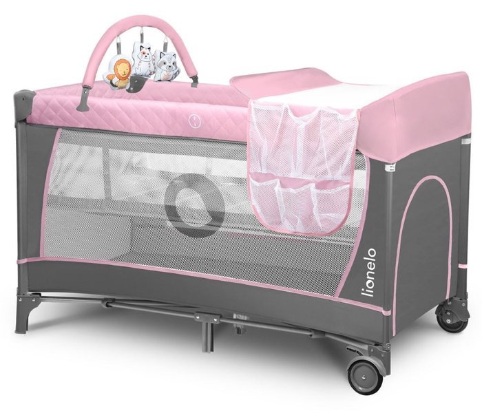 Складная кроватка 2-в-1 Lionelo FLOWER flamingo