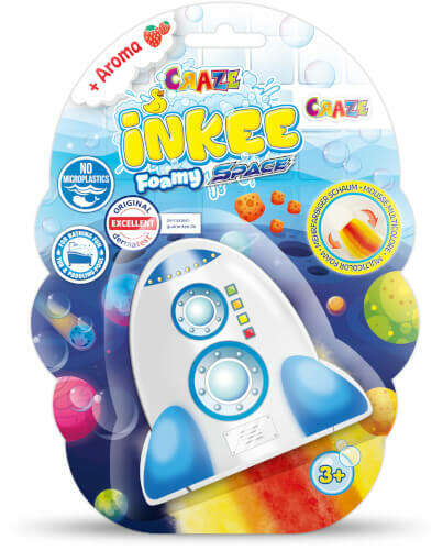 Craze Inkee Foamy Space бомбочка для ванны с ароматом клубники