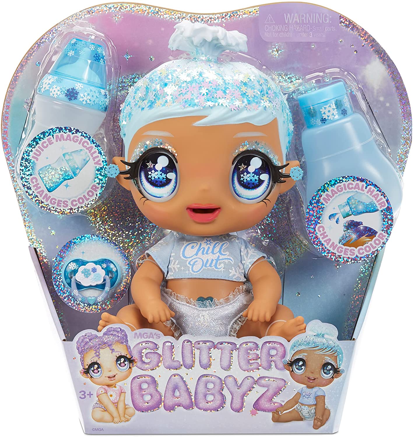 MGA LOL Glitter BABYZ January Snowflake Baby Doll Blue Кукла